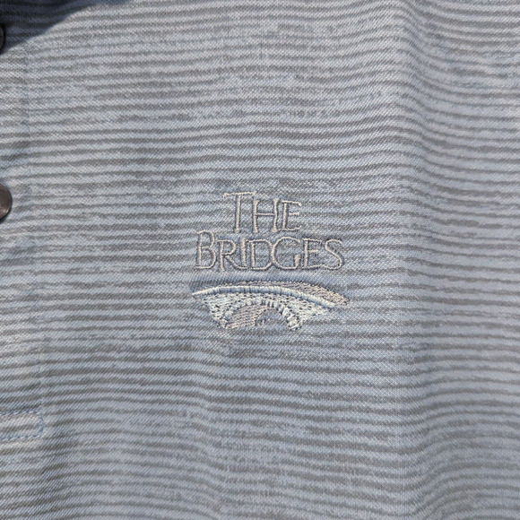 Travis Matthew Men's Golf Polo Shirt Blue Grey Stripes - Picture 5 of 6